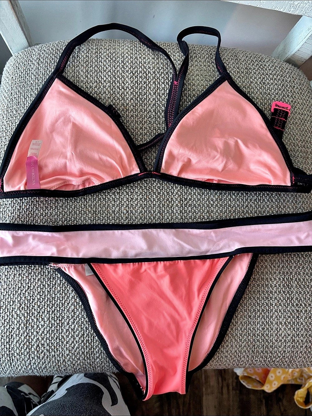 Victoria's Secret Reversible Triangle String Bikini Top and Bottom Set Bikini